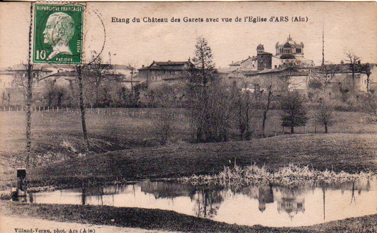 Etang du chateau des Garets à Ars sur Formans dans la Dombes en 1924