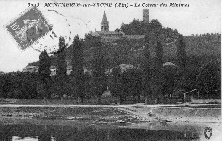 Les Minimes et le château à Montmerle sur Saône dans la Dombes en 1917