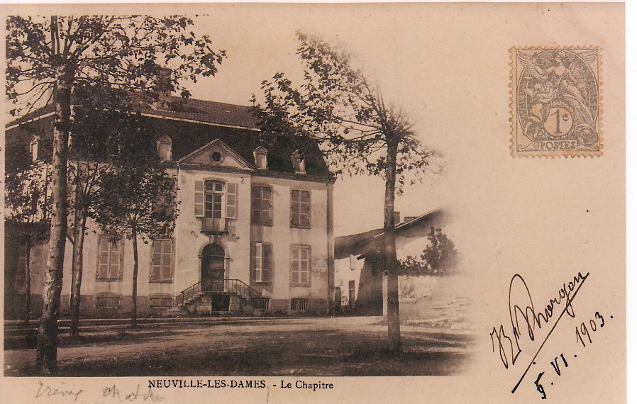 Le château de la place du chapitre à Neuville les Dames dans la Dombes en 1909