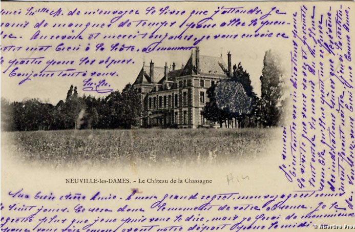 Chateau de la Chassagne à Neuville les Dames en 1902