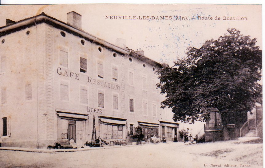 Café Restaurant Rippe à Neuville les Dames dans la Dombes en 1911
