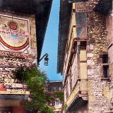 Cadran solaire et maison de madame de Villeneuve à Pérouges dans la Dombes Cadran solaire et maison de madame de Villeneuve à Pérouges dans la Dombes