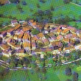 Vue générale de Pérouges dans la Dombes