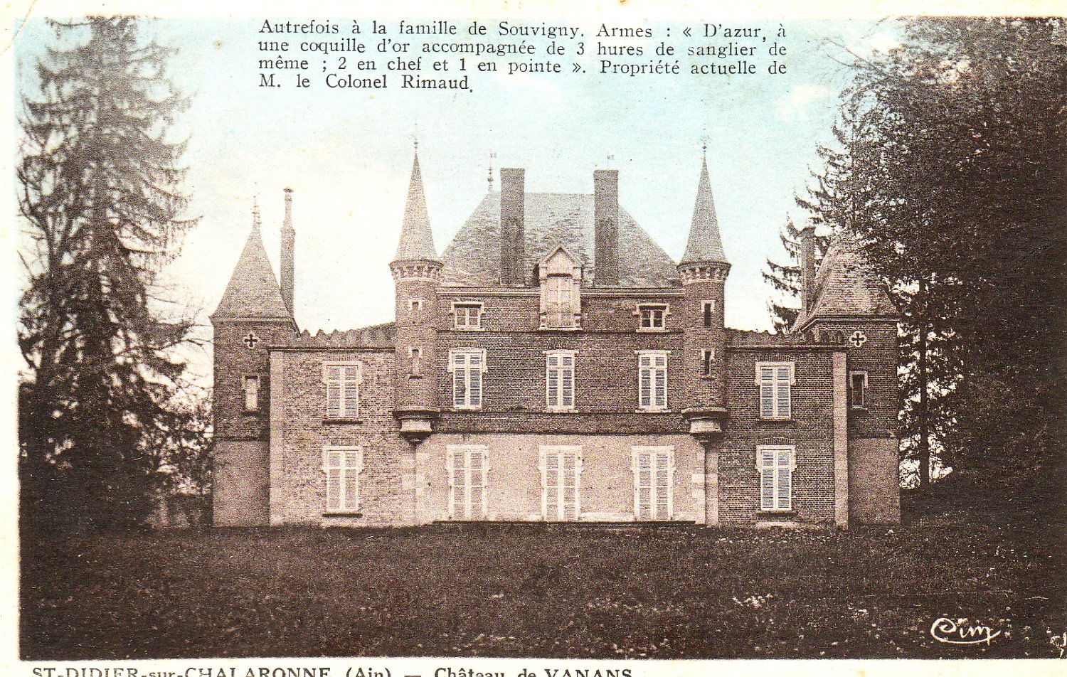 Chateau de Vanans à Saint Didier sur Chalaronne dans la Dombes en 1946