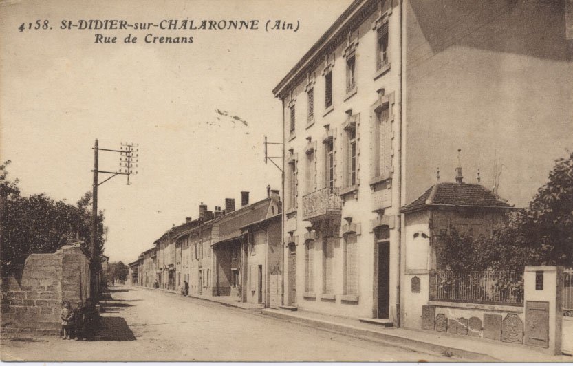 Rue de Crenans à Saint Didier sur Chalalronne dans la Dombes en 1933