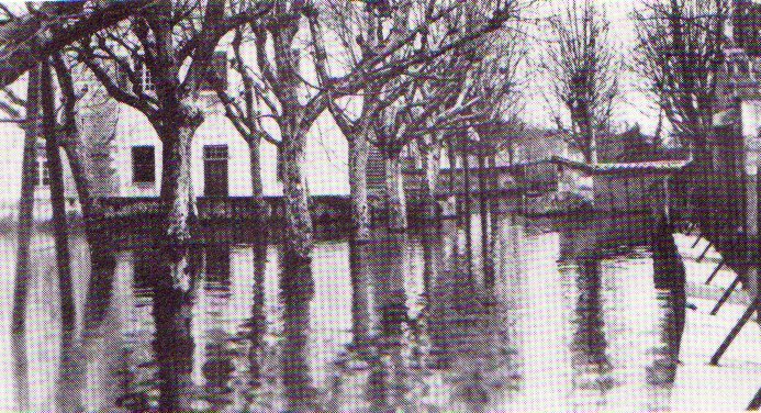 Inondation du 20 au 24 janvier 1910  la Saone à Thoissey dans la Dombes