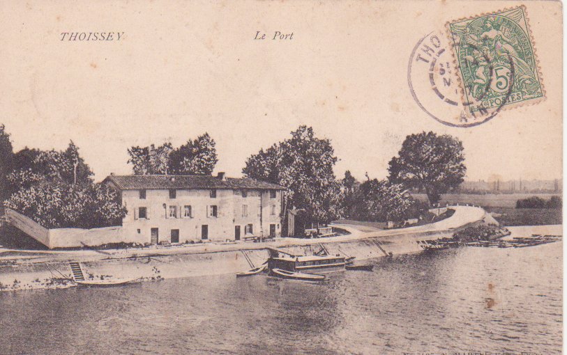 Le port de Thoissey en 1907