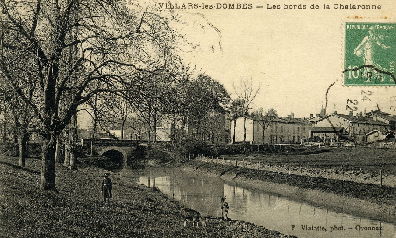 Bords de la Chalaronne à Villars les Dombes en 1923