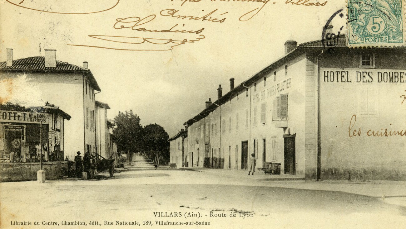 Hotel Restaurant des Dombes route de Lyon à Villars les Dombes en 1906