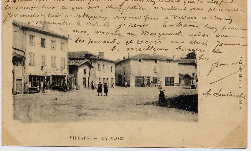 Place du marche à Villars les Dombes en 1904