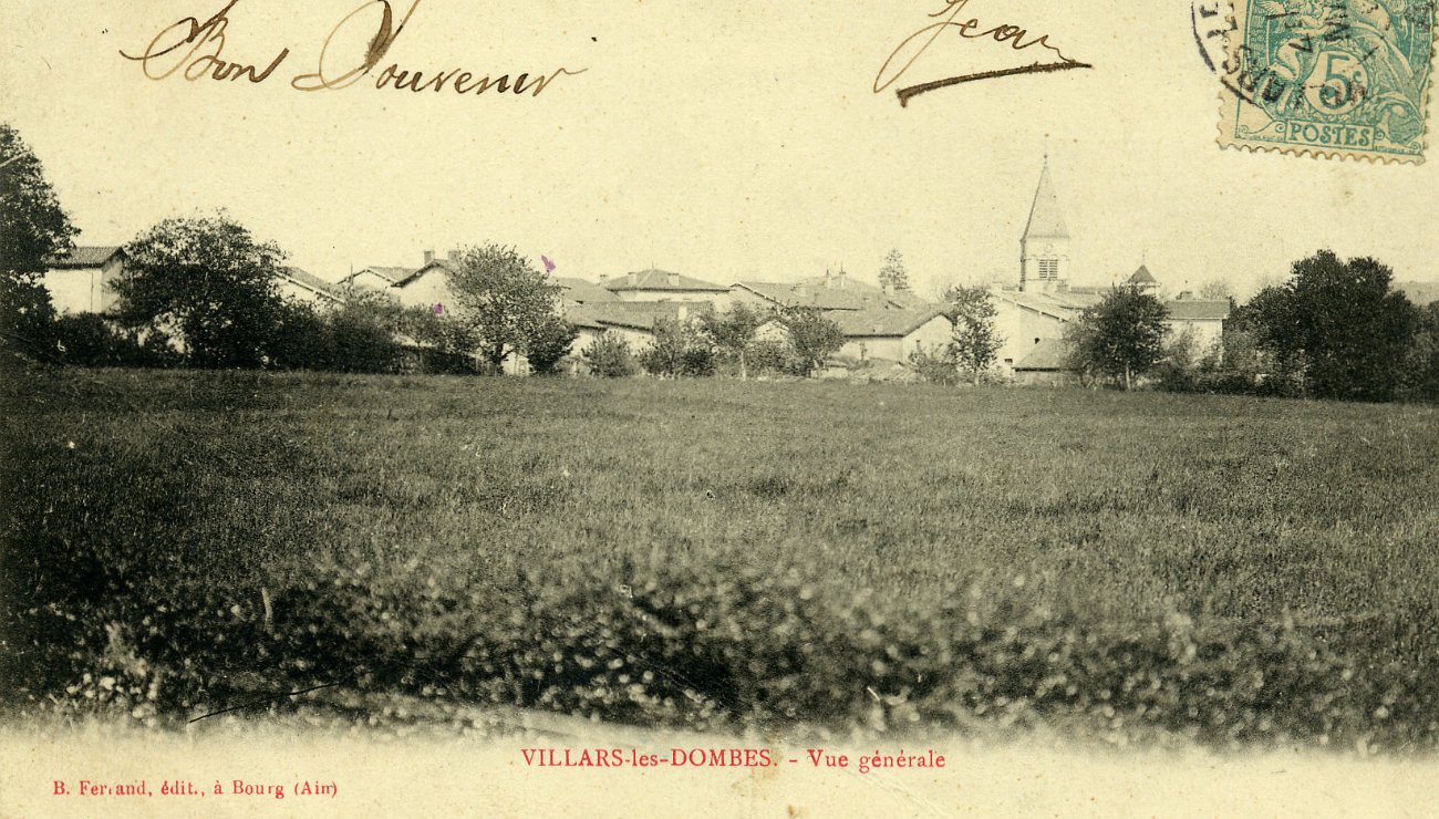 Vue générale de Villars les Dombes en 1908