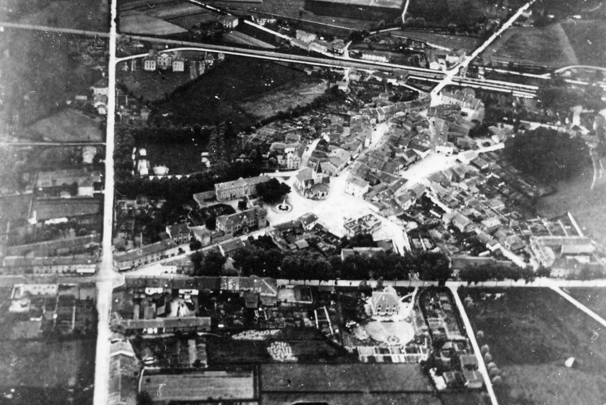 Vue aérienne de Villars les Dombes (avant 1923)