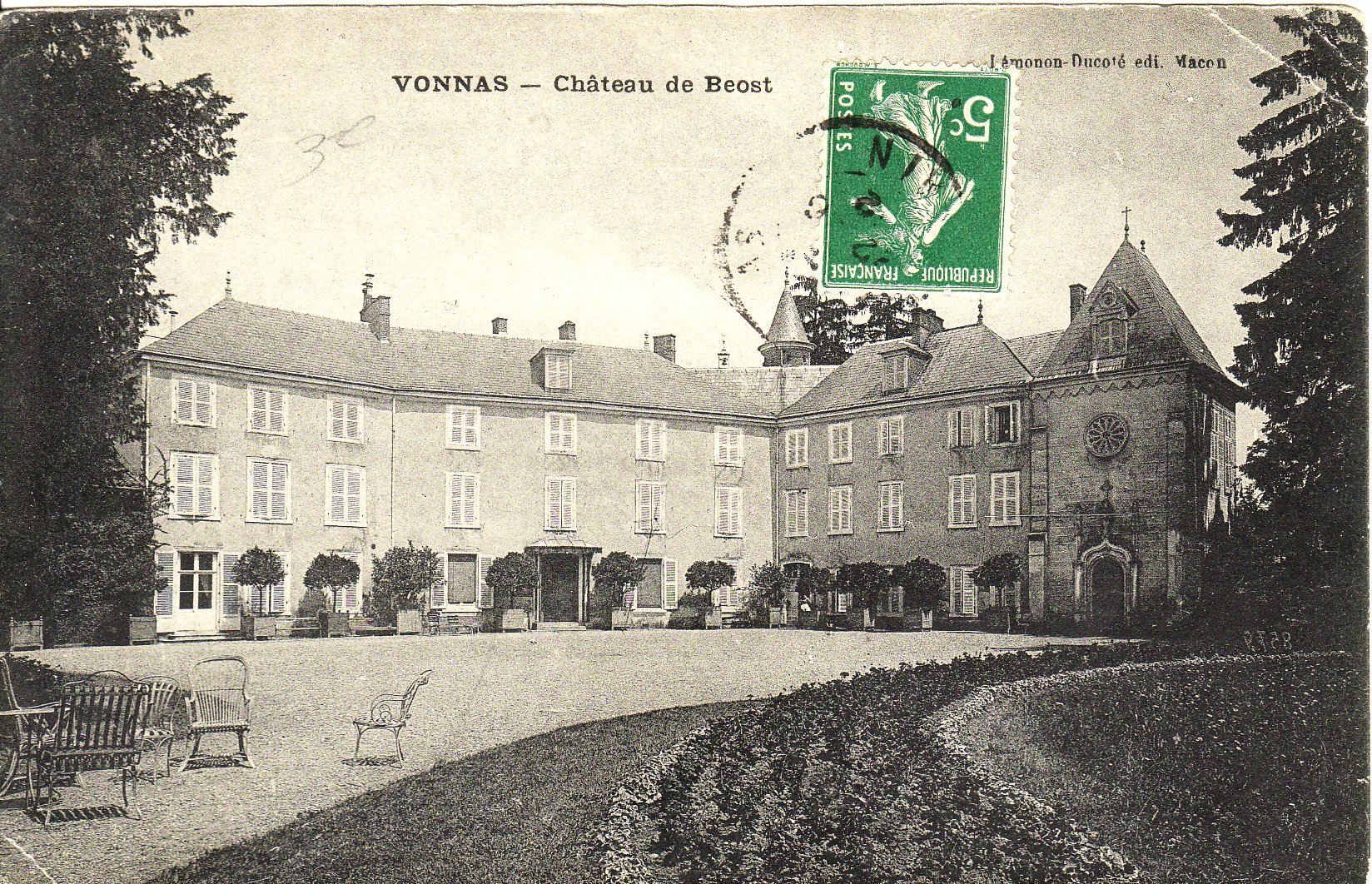 Chateau de Beost à Vonnas dans la Dombes en 1912