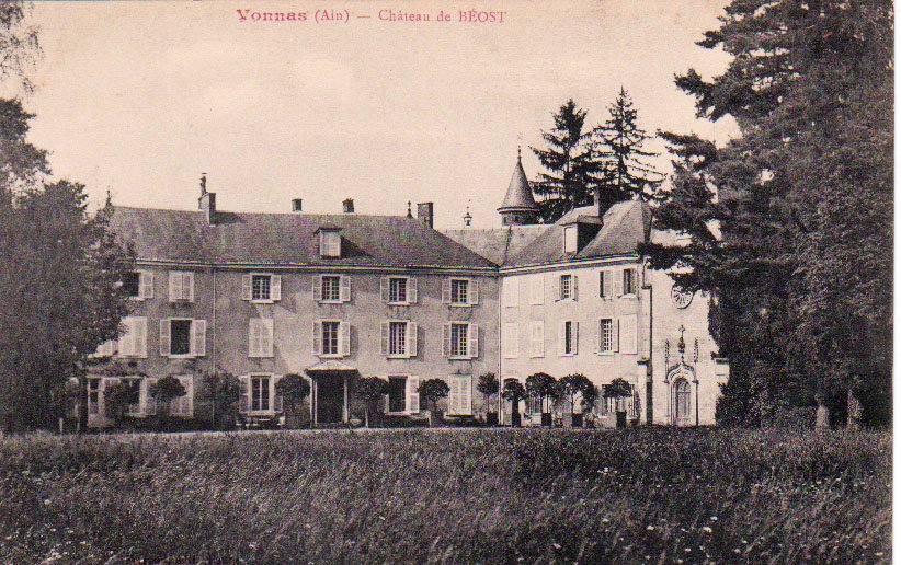 Le château de Beost à Vonnas dans la Dombes en 1962
